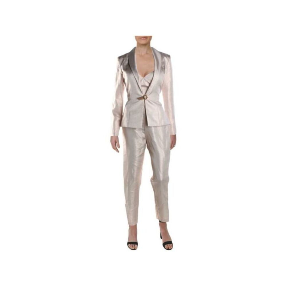 NWT IEENA FOR MACDUGGAL Womens Pink Metallic Formal Pants Size: 8